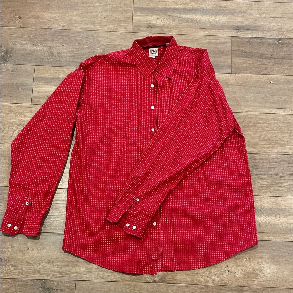 Cinch Red Money Pattern Men's Button Down Shirt